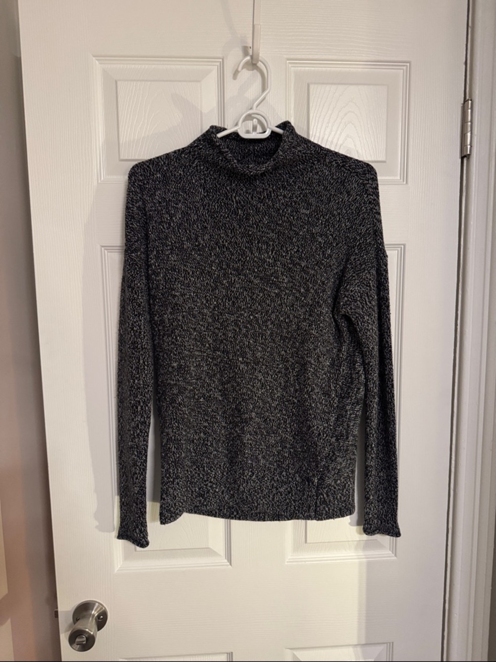 Tahari Black Heather Mock Turtleneck Sweater
